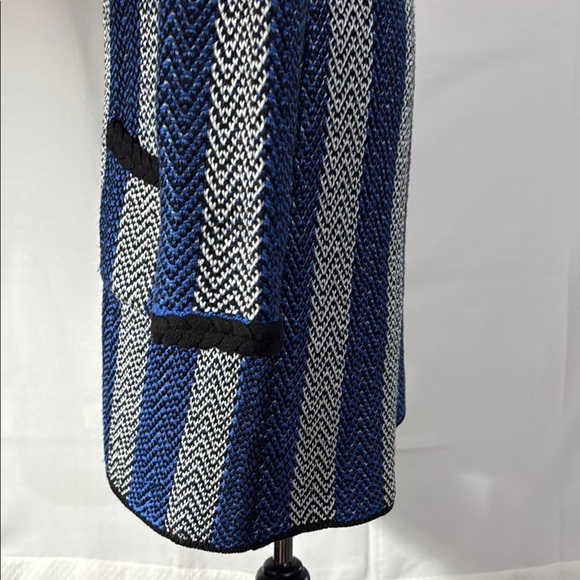 Verve Ami Black, White and Blue Striped Sweater Coat. Size S. - Picture 7 of 12